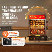 Load image into Gallery viewer, SucceBuy 27/37L 2Tiers Hot Dog Steamer with Temperature Control Stainless Steel Electric Bun Warmer for Hot Dogs&amp;Buns for Cinema - AMOCART
