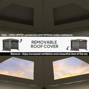 Load image into Gallery viewer, Pop Up Gazebo Sn Tent House 11 x 11ft with UPF30+ Removable Roof Cover 4 Roll-up Wind Panels and Carry Bag for Camping Patio Ba

