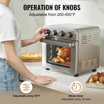 Amocart 18L 1700W Air Fryer Toaster Oven Stainless Steel Toaster Ovens Countertop Combo with Grill Home and Commercial Use