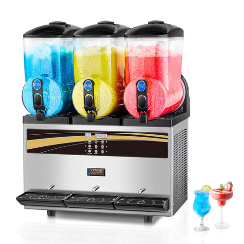 Amocart 45L Commercial CoSlushy Machine Intelligent LED Control Panel Drink Dispenser Juicer Beverage Granizing Smoothie Maker