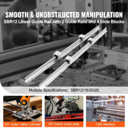 Load image into Gallery viewer, Amocart 2PCS Linear Guide Rails SBR12 SBR16 SBR20 800-2200mm &amp; 4PCS UU Bearing Blocks Smooth Motion for DIY Mills CNC Parts
