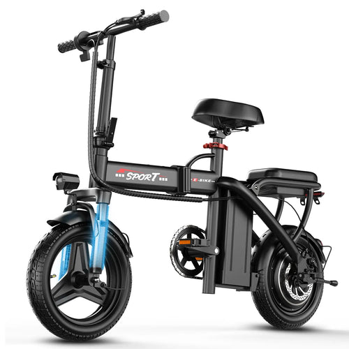 1200W Peak Motor Foldable Ebike, 25 MPH 45 Miles Range, Dual Suspension 14