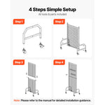 Amocart Grid Wall Panel Wire Grid Panels Display Rack Movable Art Display Shelf with Wheel Carbon Steel Gridwall for Craft Show