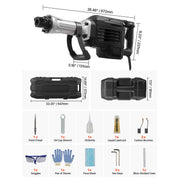 Load image into Gallery viewer, SucceBuy Demolition Jack Hammer 2800 W Powerful Electric Jackhammer 1200 BPM Concrete Breaker with Carrying Case Gloves
