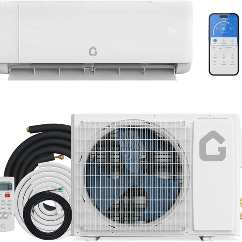 18000 BTU Mini Split Air Conditioner Heat Pump System,SEER2 19 Ductless Inverter AC Unit System with WiFi, Compatible, Custom