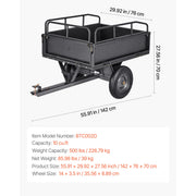 Load image into Gallery viewer, SucceBuy Garden Utility Trailer 17Cu.Ft&amp;600lbs Capacity ATV UTV Trailer Tow Behind Steel Dump Cart with 16" Tires for Lawn Mower
