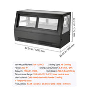 Load image into Gallery viewer, SucceBuy Refrigerated Display Case 3/7.1/9.8/17.6 Cu.Ft with LED Lighting TURBO Cooling Frost-Free Air-Cooling for Bakery Shop - AMOCART
