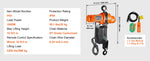 Amocart 2200 lbs Electric Chain Hoist Single Phase Overhead Lifting Crane with Chain 10 ft  Wired Remote Control for Garage