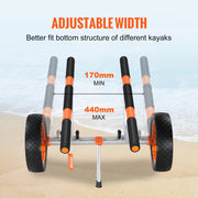 Load image into Gallery viewer, Kayak Cart 450lbs Detachable Canoe Trolley Cart with 12'' Tires Adjustable Width for Paddleboards Float Mats Jon Boats
