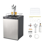 SucceBuy Beer Kegerator Triple/Dual Tap Home Draft Beer Dispenser for Ball Lock Full Size Keg Refrigerator w/ 5lbs CO2 Tank 162L