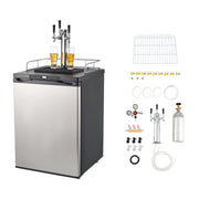 Load image into Gallery viewer, SucceBuy Beer Kegerator Triple/Dual Tap Home Draft Beer Dispenser for Ball Lock Full Size Keg Refrigerator w/ 5lbs CO2 Tank 162L - AMOCART
