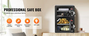 Load image into Gallery viewer, Amocart Single Door 4.0 cu.ft Safe Box w/ Key Lock Password &amp; Fingerprint Safe Lock Box with Fireproof Bag Key Rack &amp; LED Light
