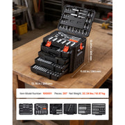 Load image into Gallery viewer, SucceBuy Mechanics Tool Set SAE and Metric Socket Set Wrenches Screwdriver Bits Accessories and Storage Case for Cars Repair - AMOCART
