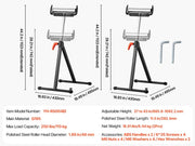 Load image into Gallery viewer, SucceBuy Roller Stand 250lbs/135lbs LBC Adjustable Height with 11.5in Polished Steel Roller Head Woodworking Extension Support - AMOCART
