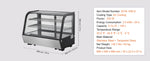Amocart 3.5/4.2/5/9.8 cft Refrigerated Display Case Large Commercial Pastry Display Refrigerator with LED Lighting for Bakery