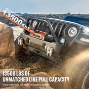Load image into Gallery viewer, SucceBuy 13500lbs Electric Winch Car Truck Winch with 80ft Synthetic Rope Wireless &amp; Wired Remote Control for Towing Off-Road
