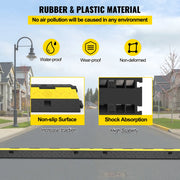 Load image into Gallery viewer, SucceBuy 2 Channel Cable Protector Ramp Wire Cable Cover Cord Guard Rubber + PVC 11000LBS Speed Bump Parking Driveway Traffic - AMOCART
