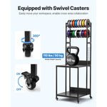 Amocart 4-Tier 3D Printer Filament Storage Rack with Wheels Printer Stand Spools Holder Cart for 3D Printing Station Office