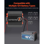 Amocart 12V 20/30/40/60A DC to DC Battery Charger 250/375/500/750W for Lead-Acid Lithium AGM GEL Multi-Stage Charging for RVs