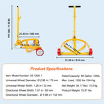 Amocart 55Gal 1200Lbs Oil Drum Trolley Heavy Duty Removable Hydraulic Block Auxiliary Handcart with Wheels for Warehouse Winery