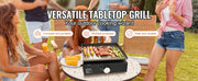 Load image into Gallery viewer, Amocart 18/24inch Propane Gas Tabletop Griddle with Hot-rolled Plate Carbon Steel  Portable Table Top Griddle Grill for Camping

