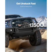 Load image into Gallery viewer, Amocart 13500 lbs Electric Winch 12V Synthetic Rope Car Winch with Wired Wireless Control for Towing SUV Off-Road Jeep Trailer
