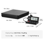 Amocart 110 lbs Digital Postal Shipping Scale with Timer 90° Foldable LCD Screen AC/DC Powered Package Scale for Laggage Home