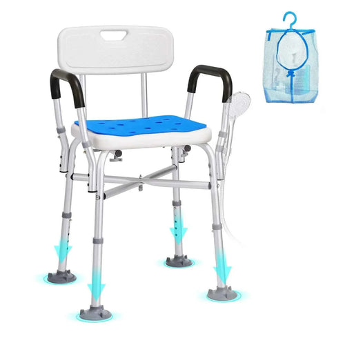 Amocart Shower Chair Adjustable Height Bench Bath Chair for Elderly Disabled Shower Chair for Inside Shower Bathtub 400/350lb