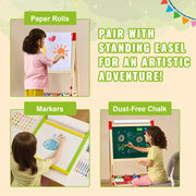 Bild in Galerie-Viewer laden, Amocart 32PCS Kids Drawing Board Painting Accessories with Chalks Dry-Erase Markers &amp; Paper Kit for Desktop/Standing Art Easel
