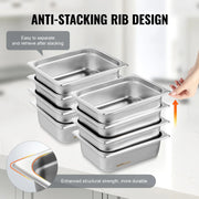 Load image into Gallery viewer, SucceBuy 8 Pack Hotel Pans 1/2 Size Anti-Jam with Lid 0.8mm Thick  4-In Deep Catering Storage Food Pan for Industrial&amp;Scientific - AMOCART
