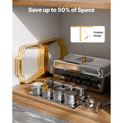 Load image into Gallery viewer, Amocart 8 Qt 2 4 Pack Chafing Dish Buffet Set Stainless Steel Chafer with 4 Full Size Pans Rectangle Catering Warmer Server
