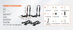 Amocart Kayak Roof Rack 2 Pairs J-Bar Soft Roof Rack Quick Folding Top Mount Tie Down Carrier for Surf Board Canoe Ski Board