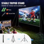 Amocart Projector Screen w/ Stand 150in 16:9 4K 1080 HD Portable Projection Screen for Home Office Garden Moive Theater Cinema