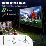 Load image into Gallery viewer, Amocart Projector Screen w/ Stand 150in 16:9 4K 1080 HD Portable Projection Screen for Home Office Garden Moive Theater Cinema
