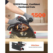 Load image into Gallery viewer, Amocart Track Saw 6-1/2-Inch Plunge-Cut Circular Saw Kit 2.16 in Cutting Depth for Wood Plastic, Guide Rail Not Included Black
