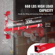Load image into Gallery viewer, SucceBuy Electric Hoist Support Arm Swing Holder with Pole Steel Hoist Frame 180° Scaffold Winch Lifting Arm for Workshop Garage - AMOCART

