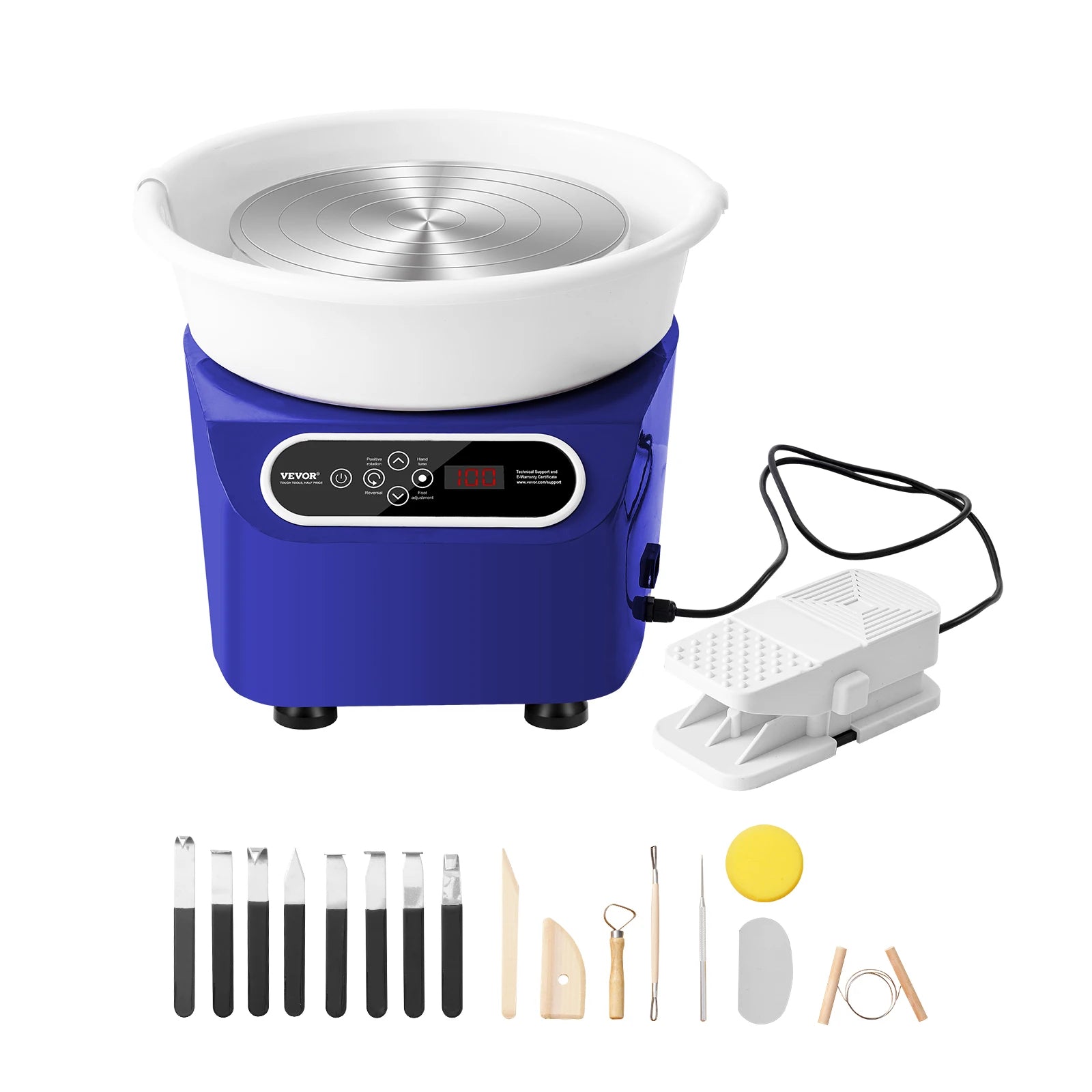 SucceBuy Pottery Wheel 11 inch Pottery Forming 450W Electric Wheel for Pottery Direct Drive Ceramic Wheel for DIY Art Craft Blue