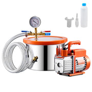 Load image into Gallery viewer, SucceBuy 1.5 / 3 / 5 Gallon Vacuum Chamber &amp; 3.5CFM Single Stage Pump Kit with 4.92ft Hose for Degassing Resin Silicone Epoxies
