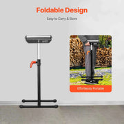Load image into Gallery viewer, SucceBuy Roller Stand 135lbs/250lbs LBC Adjustable Height with 11.5in Polished Steel Roller Head Woodworking Extension Support - AMOCART
