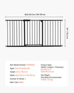 Amocart Baby Gate 28/30/36 Inches High Dog Gate Easy Step Walk Thru Child Pet Security Pressure Mount Kit Wall Cups Doorways