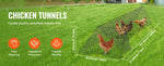 Amocart Chicken Tunnels 157.5 x 39.4 x 24.2 in Chicken Tunnels for Yard Portable Chicken Tunnels for Outside Corner Frames