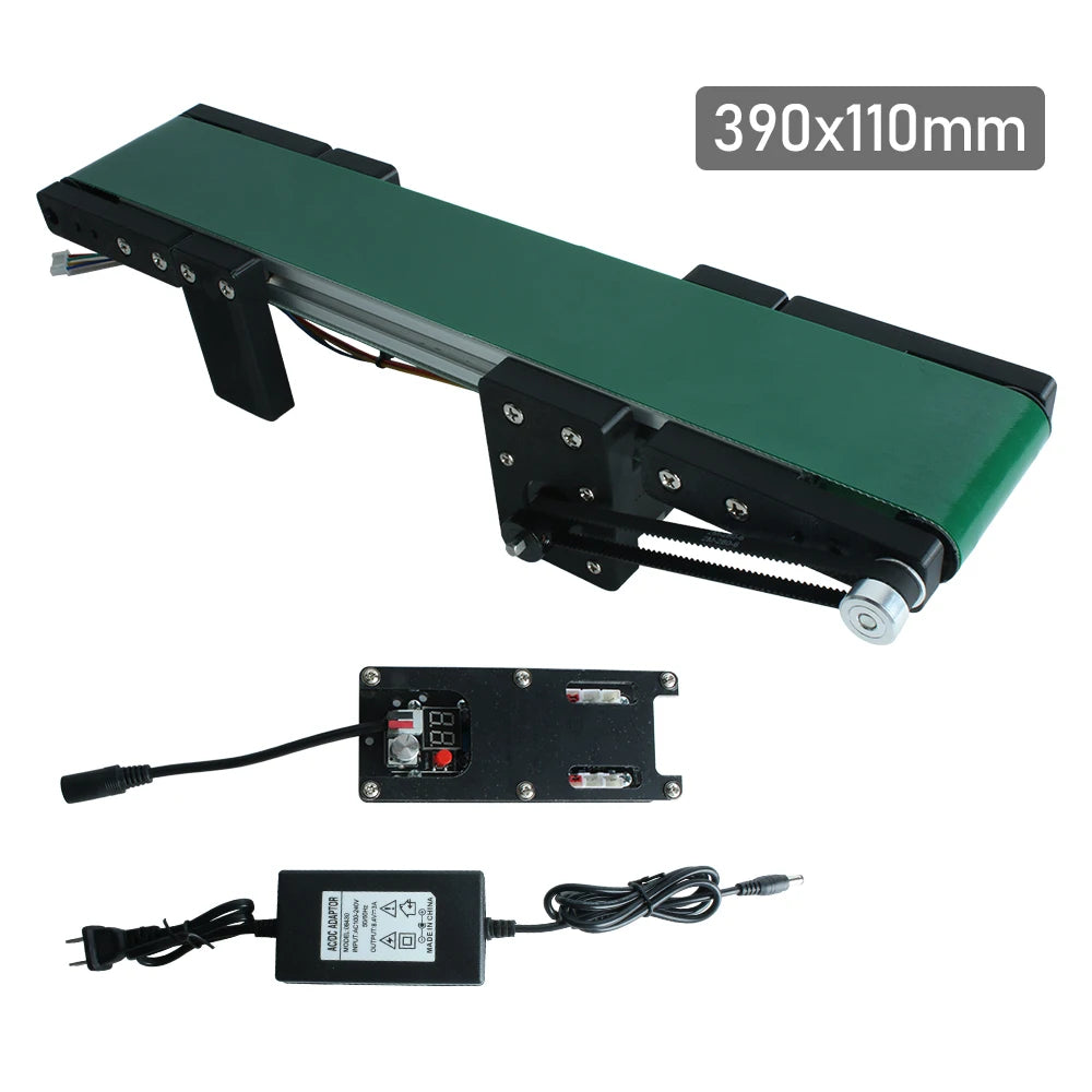 Small Desktop Belt Conveyor with Speed Controller Motor Mini Conveyor System Portable Conveyor Belt for Material Handling