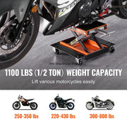 Load image into Gallery viewer, Amocart Motorcycle Lift 1100 LBS Motorcycle Lift Scissor Lift  with Dolly &amp; Hand Crank Center Hoist Crank Stand for Motorcycle
