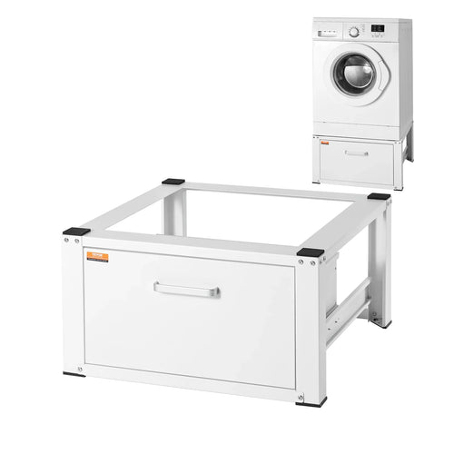 Amocart Laundry Pedestal Washer And Dryer Base Stand Platform Heavy Duty Multi-Functional Base with Drawer & Rich Accessories
