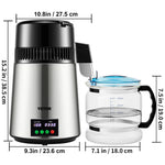 Amocart 4L Water Distiller Purifier Filter 1 L/H Distilling Speed Dispenser Drinking Bottle Softener Touch Screen Home Use