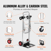 Load image into Gallery viewer, SucceBuy 400 lbs Folding Hand Truck Lightweight Dolly with Wheels Foldable Luggage Utility Cart for Warehouse Transport Moving
