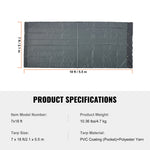 Amocart 18oz Dump Truck Mesh Tarp PVC Coated Heavy Duty Cover with Reinforced Webbing for Manual or Electric Dump Truck Syste