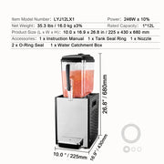 Load image into Gallery viewer, SucceBuy 1/2 Tanks Commercial Beverage Dispenser 10L/12L/18L Per Tank Juice Dispenser Stainless Steel Ice Tea Drink Machine
