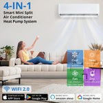 18000 Btu Mini Split Ac/Heating System, 19 SEER2 230V Inverter Wall-Mounted Ductless AC Unit Cools Rooms Up to 1250, Custom