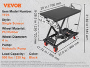 Load image into Gallery viewer, Amocart 330/500lbs Hydraulic Lift Table Cart Manual Single Scissor Platform with 4Wheels and Non-slip Pad for Material Handling
